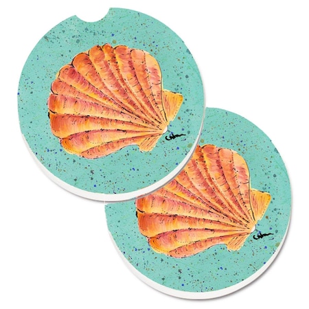 Carolines Treasures Shells Set of 2 Cup Holder Car Coaster 8523CARC